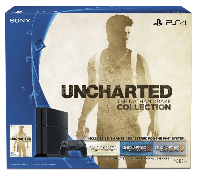 Playstation 4 500GB Console Uncharted The Nathan Drake Collection Bundle box art for Playstation 4
